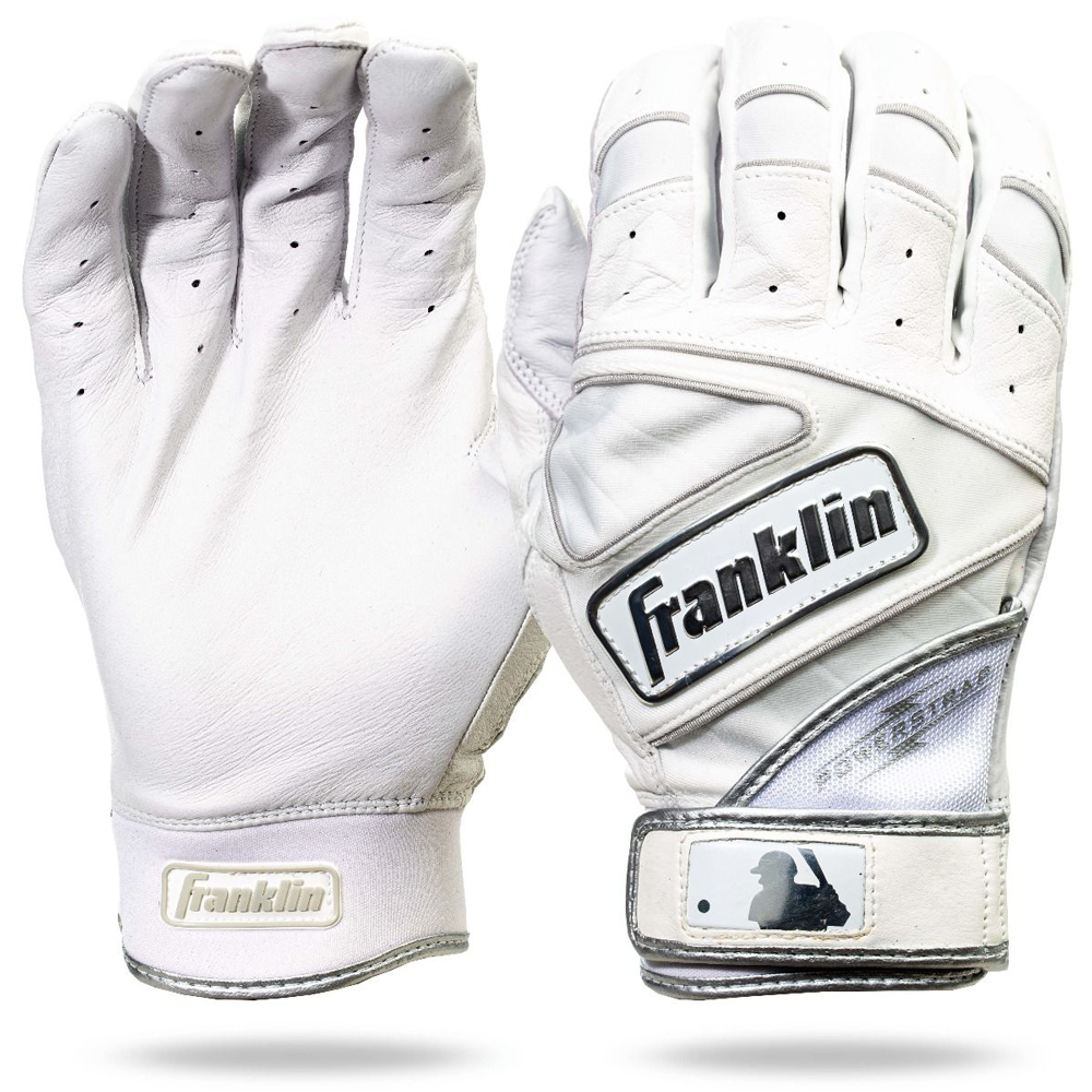 Baseball-Schlaghandschuhe Franklin Powerstrap® - Weiß/Weiß (M)