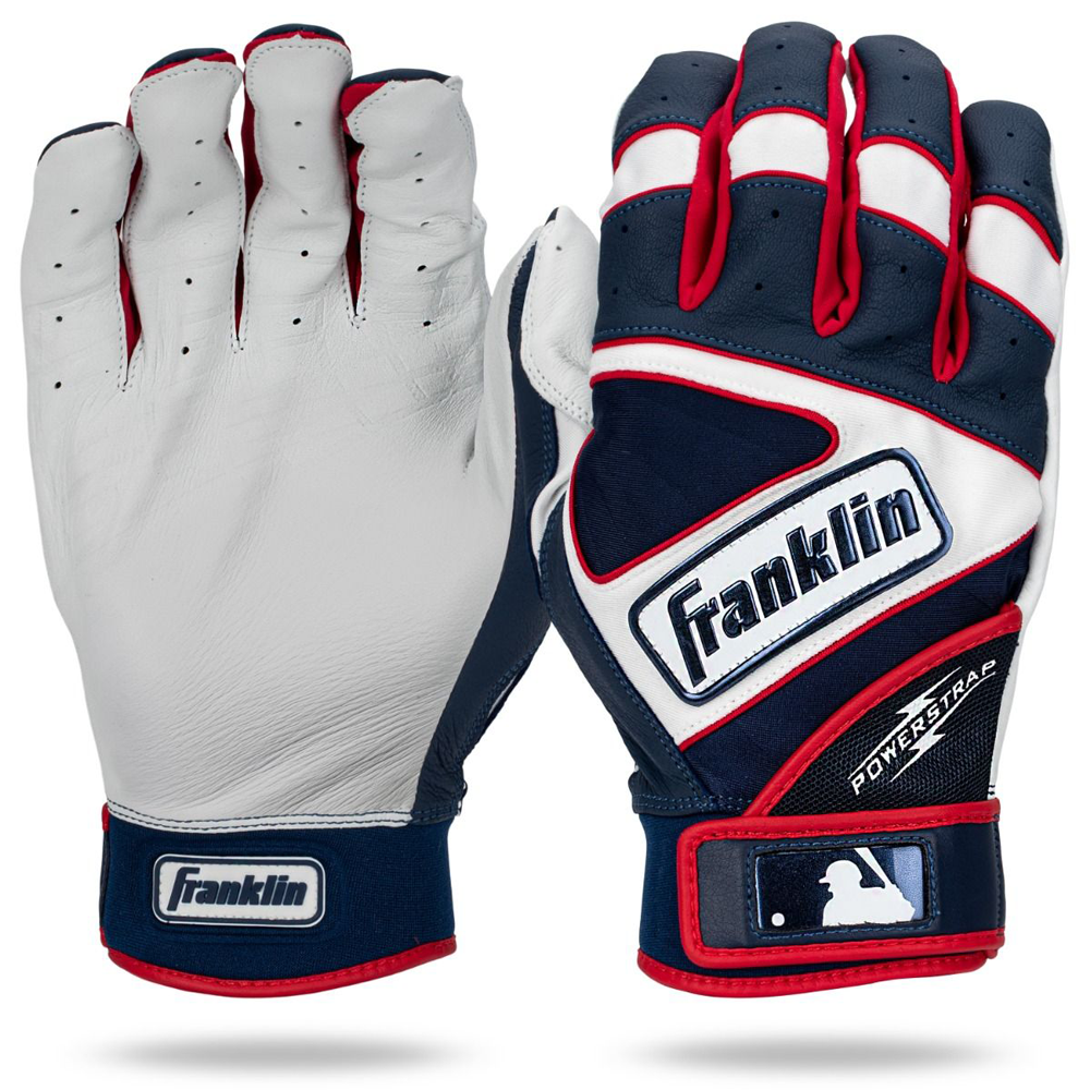 Baseball-Schlägerhandschuhe Franklin Powerstrap® - Navy/Rot S